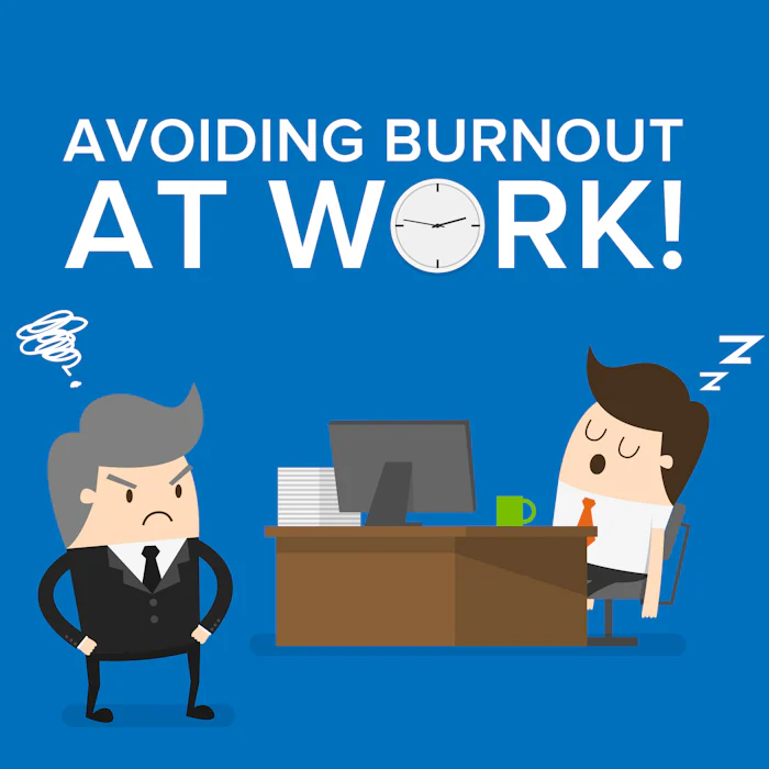 Animated scene shows an angry manager finding an employee asleep behind his desk.