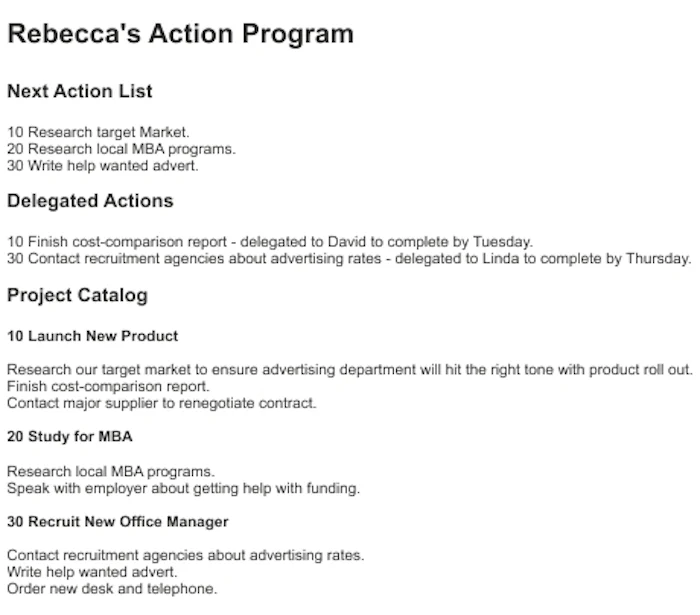 Action Programs - Becoming Exceptionally Well Organized