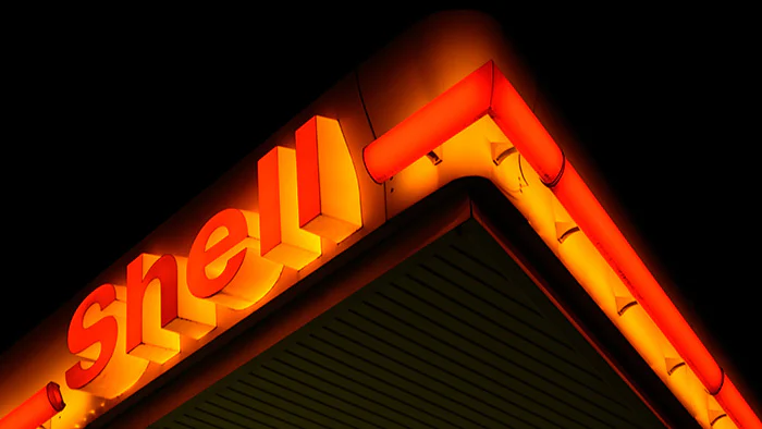 A Shell petrol station sign.