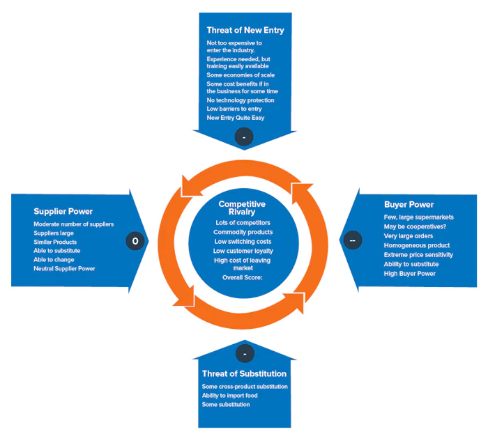 A diagram depicting Porter's Five Forces Model